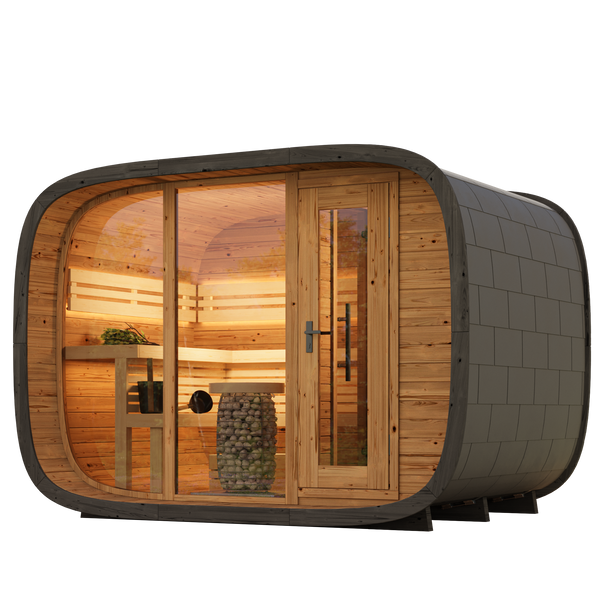 Santorini Double Traditional Outdoor Luxury Sauna - 5 Person by Salus Saunas